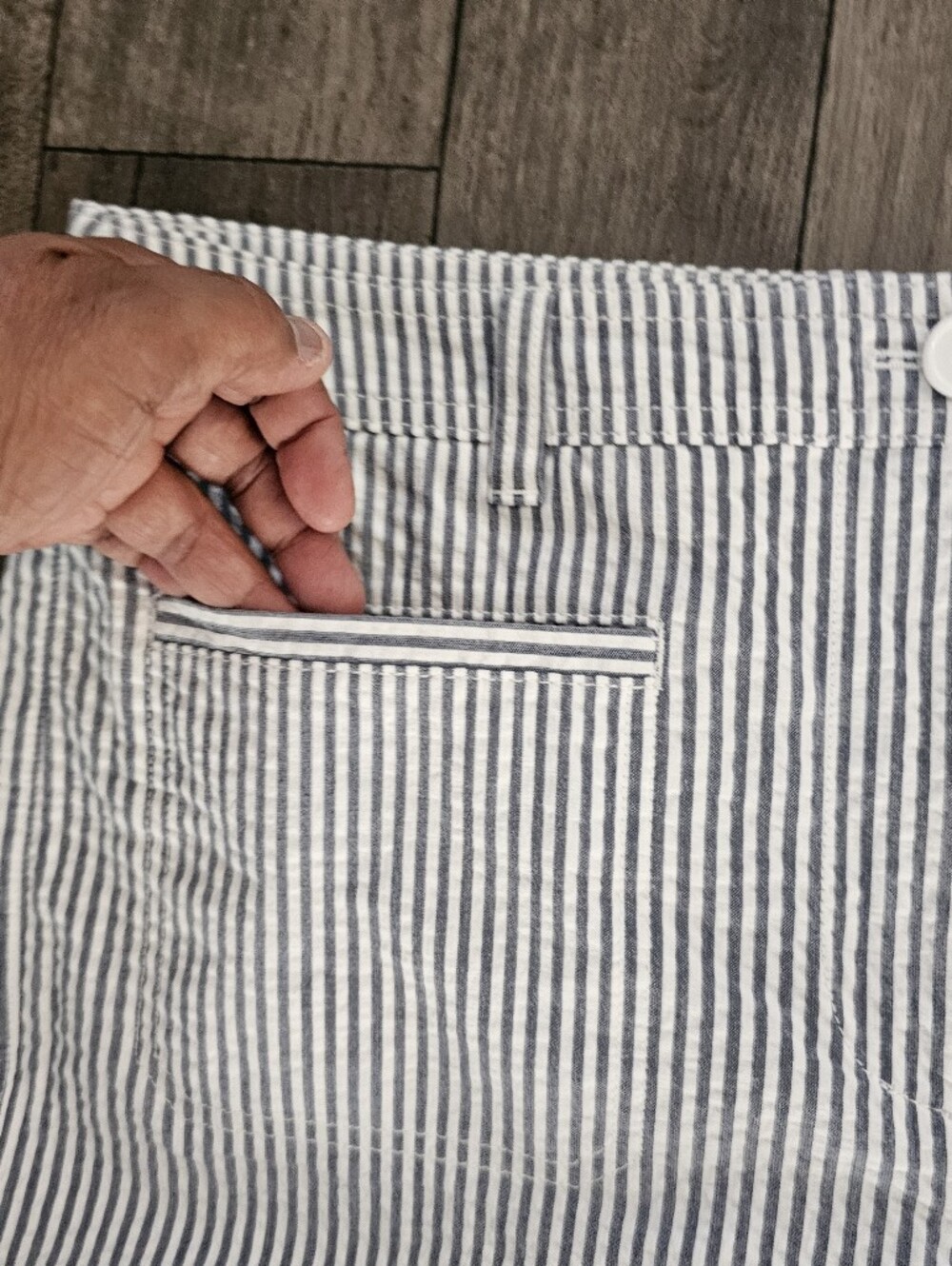 Talbots Blue and White Striped Seersucker Nautical Preppy Coastal Grandma {BX26} - Picture 2 of 7
